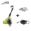 Sun Joe 24-Volt Cordless Telescoping Weeder/Cultivator Kit | W/ 2.0-Ah Battery and Charger TJW24C